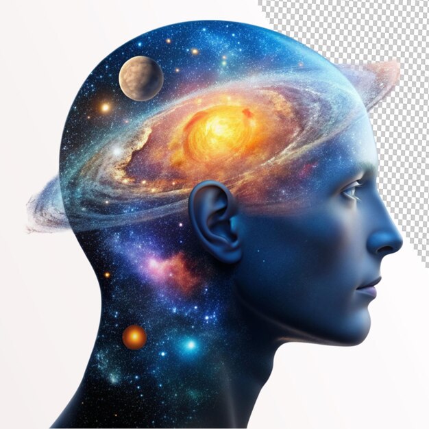 concept of problems with memory amnesia space on transparent background