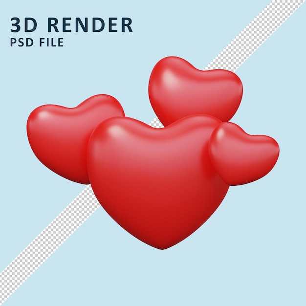 Концепция социальных сетей like and heart icon 3d render premium psd