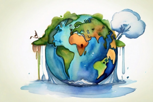 Concept red de wereld red het milieu eatrth