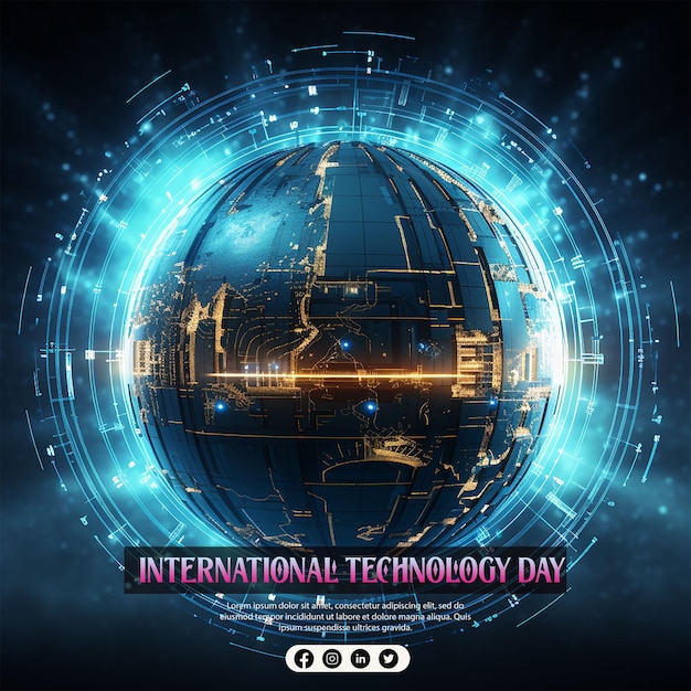 PSD concept van de nationale technologiedag innovatie en ontwikkeling van futuristische hightech-technologie