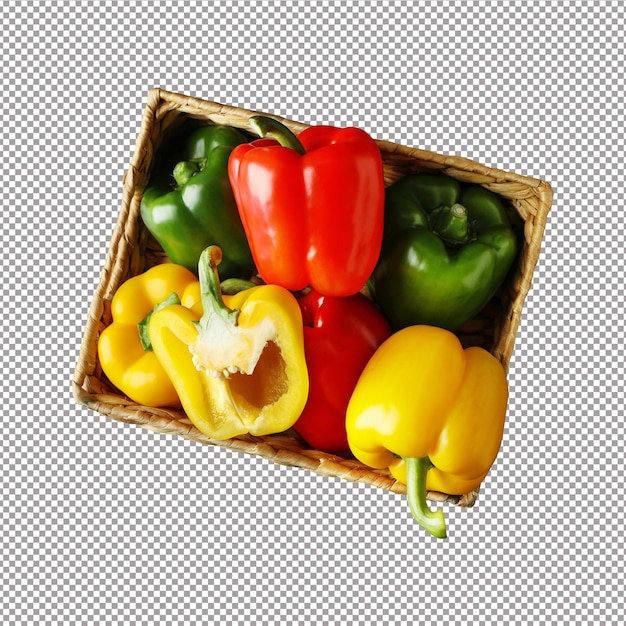 PSD concept van lekker eten met paprika op houten achtergrond