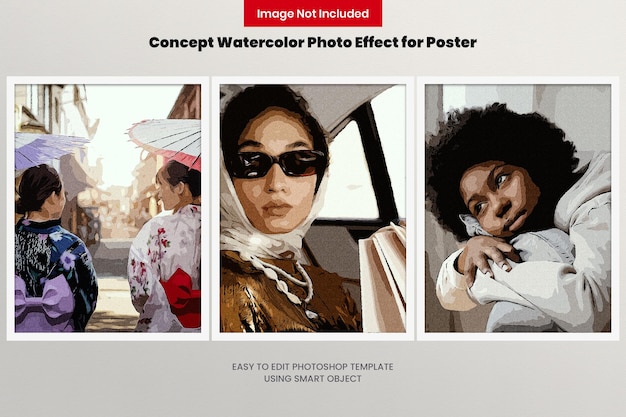 Concetto effetto foto acquerello per poster