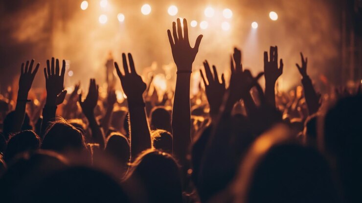 PSD concert crowd silhouette