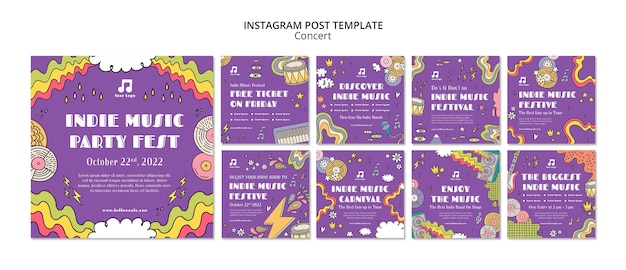 Concert fun instagram posts template