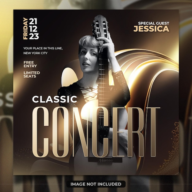 Concert musical flyer template