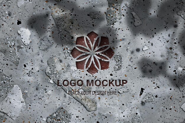 PSD concrete backgroung logo mockup