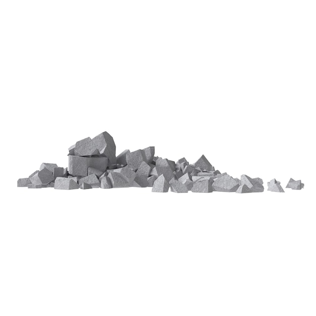 PSD concrete debris isolated transparent background 3d rendering