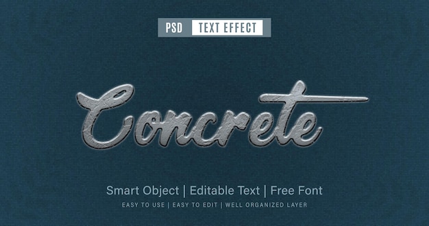 Concrete editable text effect