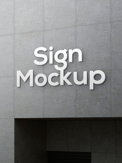 Mockup effetto logo facciata in cemento