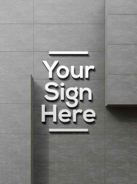 concrete facade logo effect mockup