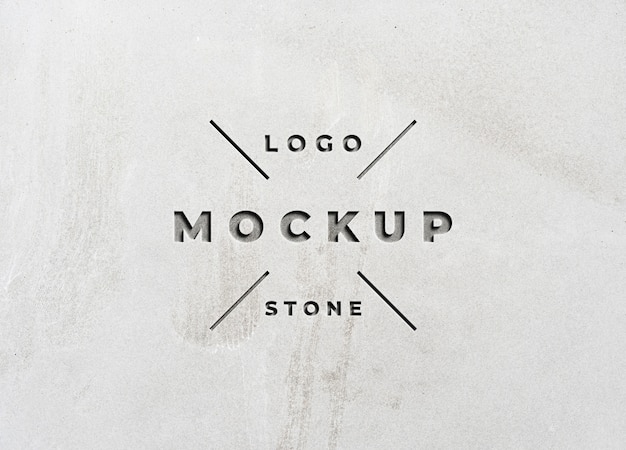 Плоская планировка макета бетонного логотипа