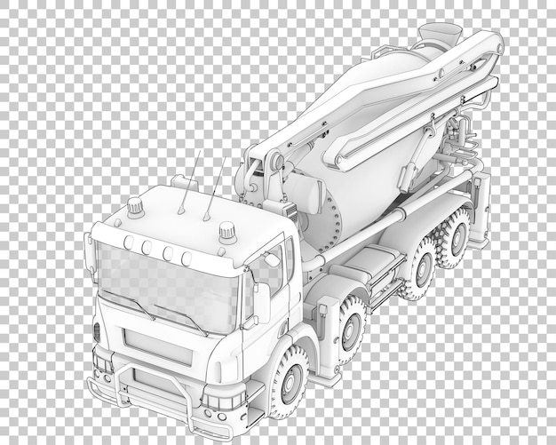 Concrete mixer on transparent background 3d rendering illustration