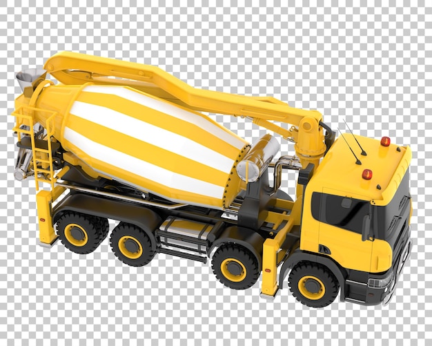 PSD concrete mixer on transparent background 3d rendering illustration