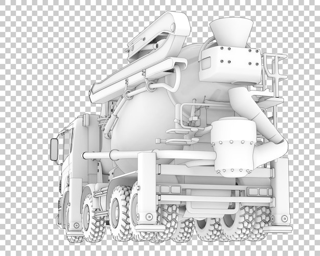 Concrete mixer on transparent background 3d rendering illustration