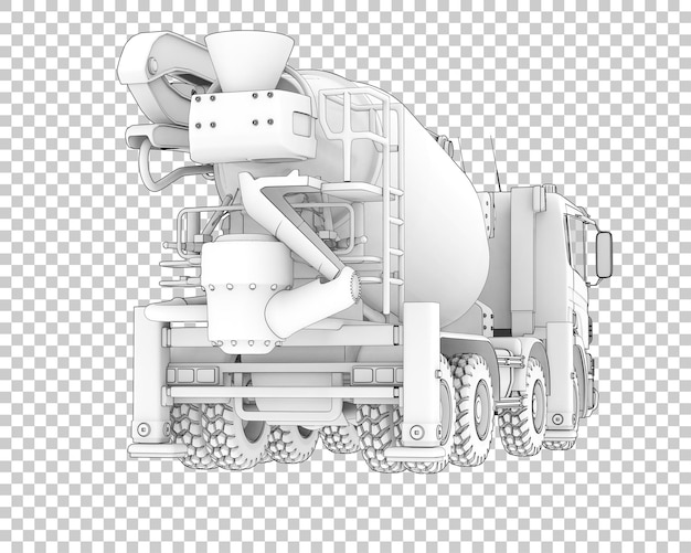 PSD concrete mixer on transparent background 3d rendering illustration