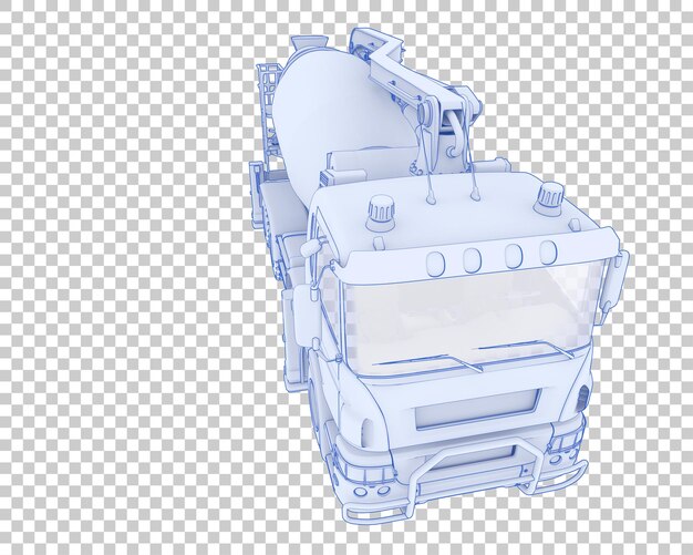 PSD concrete mixer on transparent background 3d rendering illustration