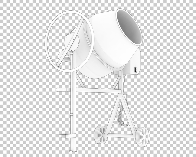 투명 한 배경 3d 렌더링 그림에 콘크리트 믹서