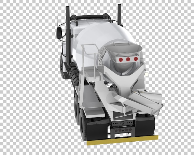 Concrete mixer truck on transparent background 3d rendering illustration