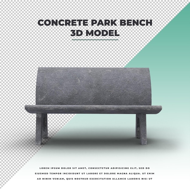 PSD concrete park bench