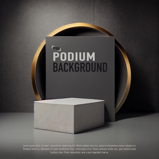 A concrete podium for product display