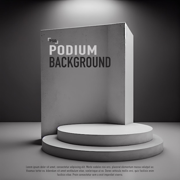 A concrete podium for product display