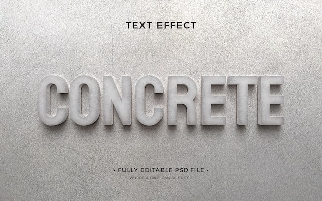 Concrete text effect design