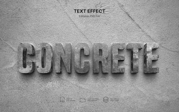 PSD concrete text effect