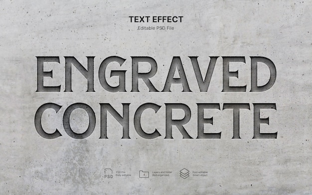 PSD concrete text effect