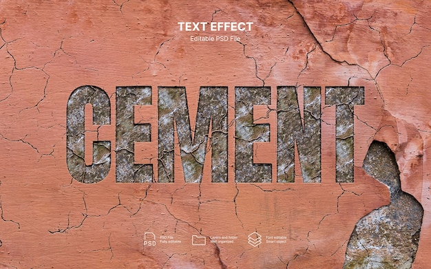 PSD concrete text effect