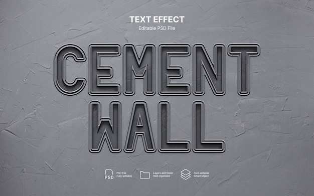 PSD concrete text effect