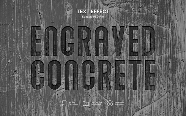 PSD concrete text effect