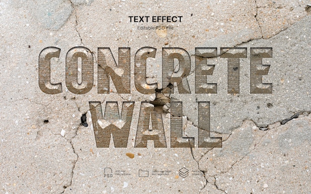 PSD concrete text effect