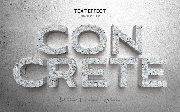 PSD concrete text effect