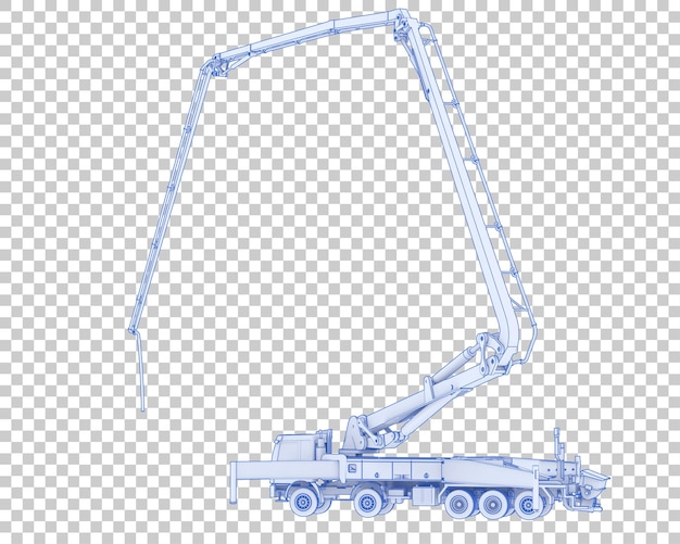 Concrete truck isolated on transparent background 3d rendering illustration