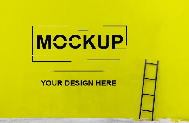 PSD muro di cemento con scala mockup