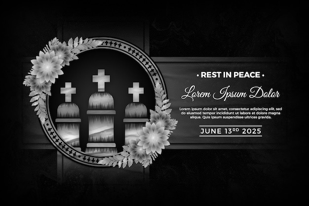 PSD condolence flyer template