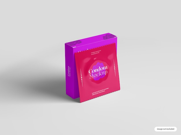 Mockup di pacchetto di preservativi