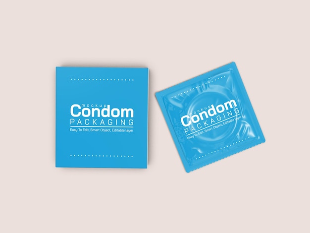 Condom packaging mockup