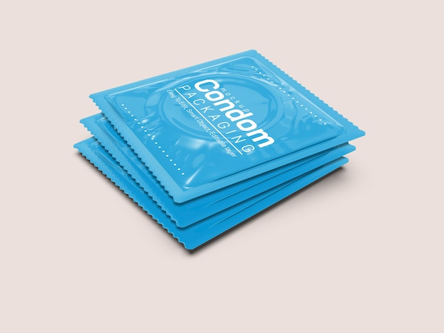 Condom packaging mockup