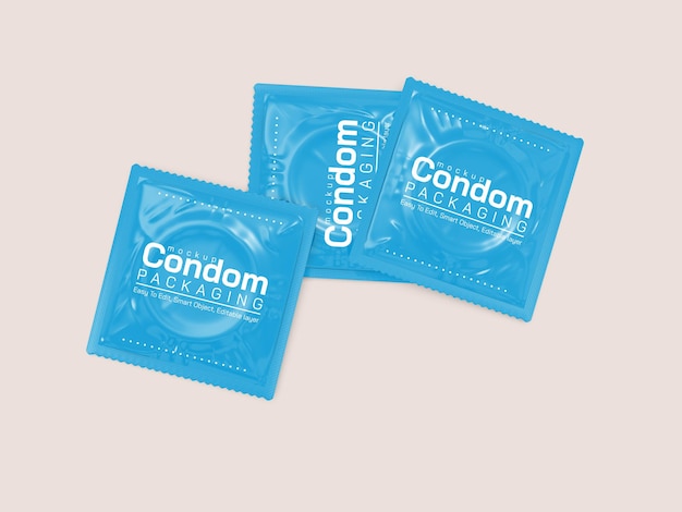 Condom packaging mockup