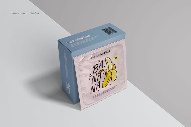 Condom packaging mockup