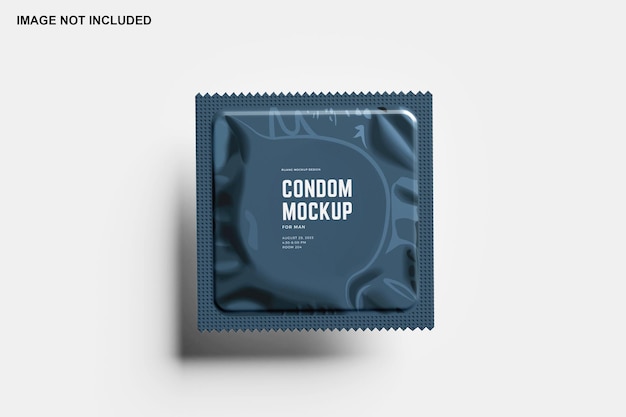 PSD condom packet packaging mockup