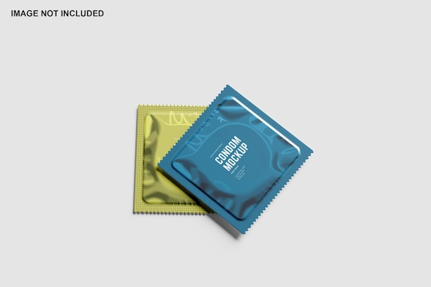 PSD condom packet packaging mockup