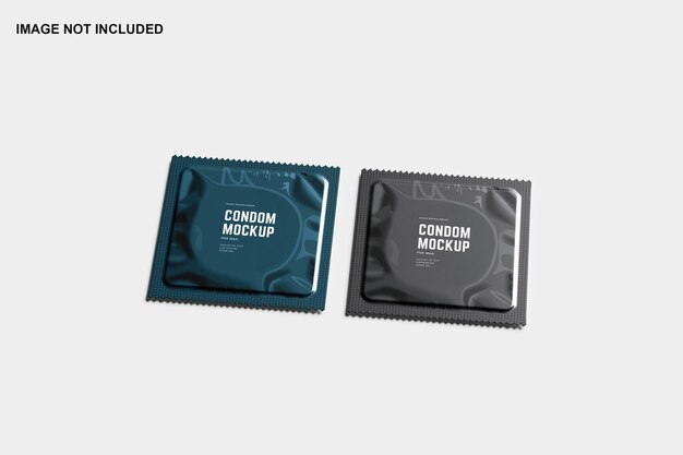 PSD condom packet packaging mockup