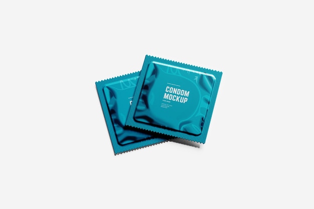 PSD Макет упаковки пакета презервативов