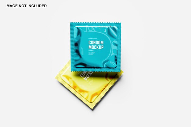 PSD condom packet packaging mockup