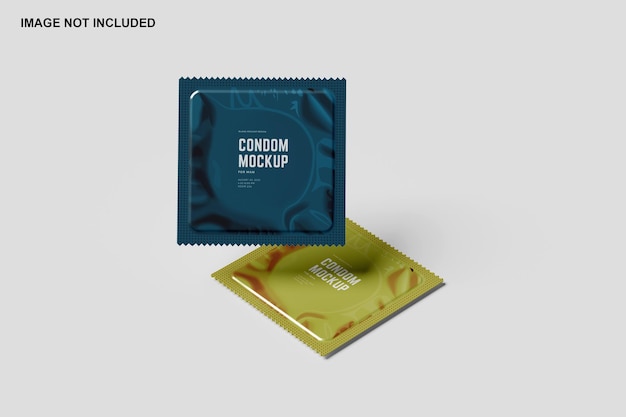 PSD condom packet packaging mockup