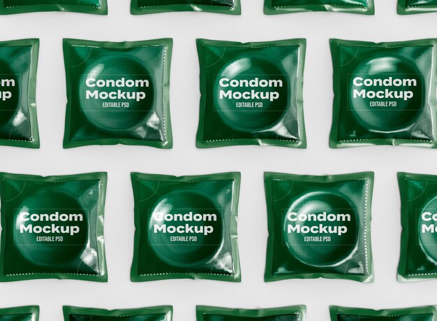 PSD mockup di preservativi