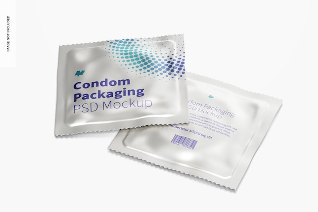 Condoms packaging mockup