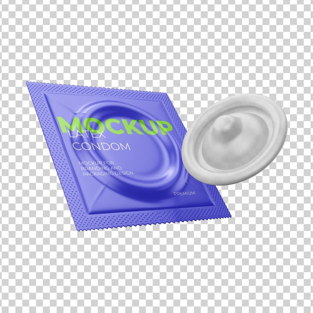 PSD condon sachet with box mockup psd premium psd